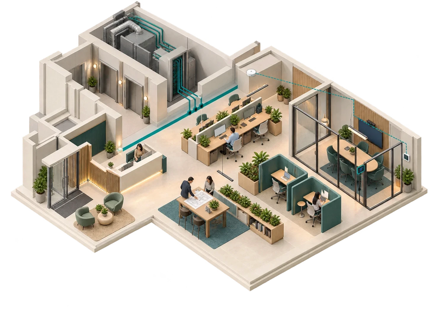Workplace dell’inquilino collegato al core condiviso del landlord.