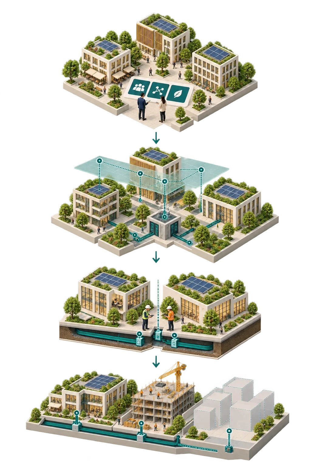Strategia di distretto, architettura di riferimento, requisiti di interfaccia tra lotti e roadmap per fasi.
